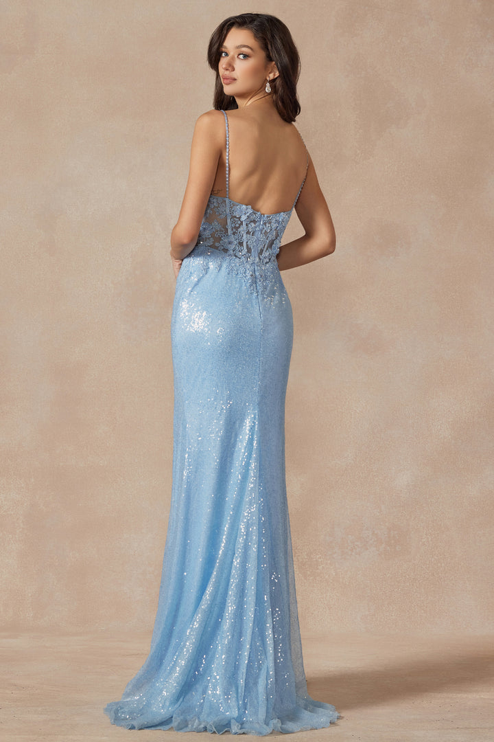 JULIET 289 Machine Sequin Gown with Corset Bodice Gown