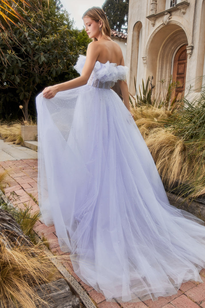 ANDREA & LEO A1199 Beaded Strapless Bodice Tulle Ball Gown Dress