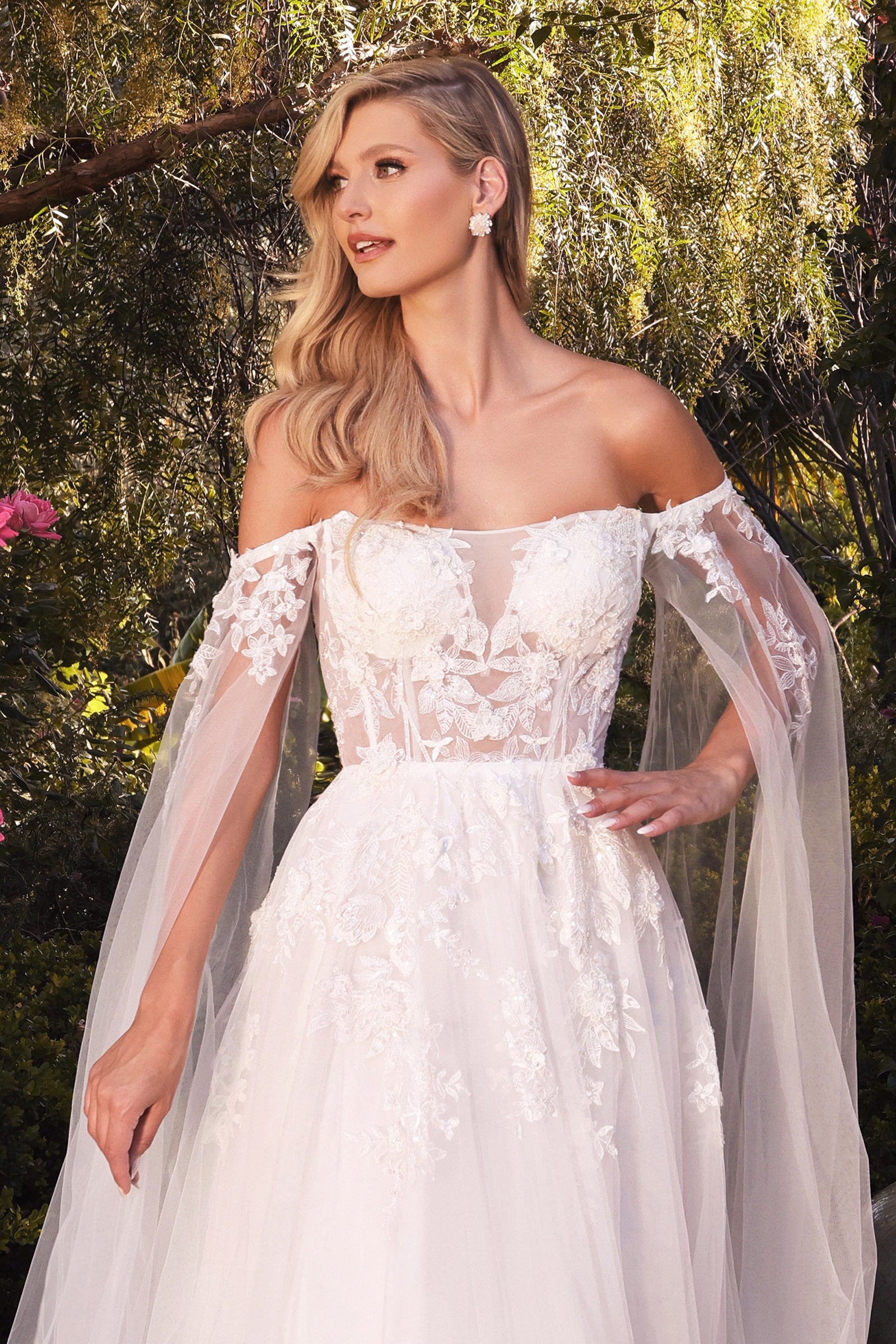 Off the shoulder cinderella best sale wedding dress