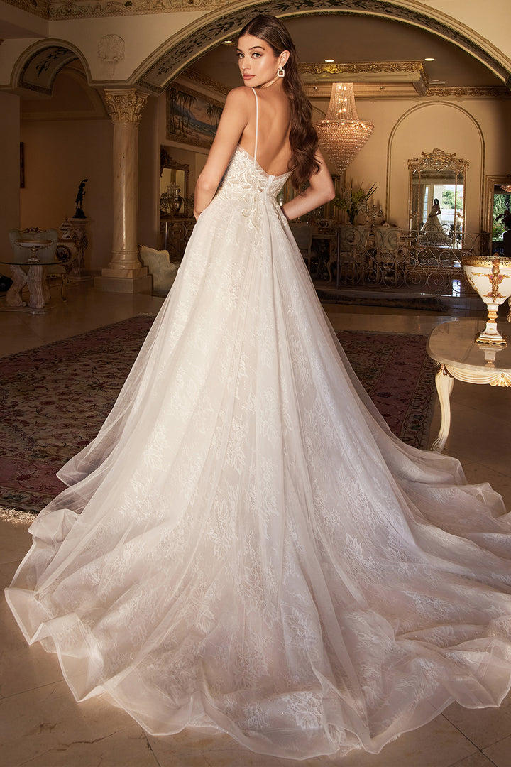 CINDERELLA DIVINE  A1102W Chantilly Lace A-Line Bridal Gown