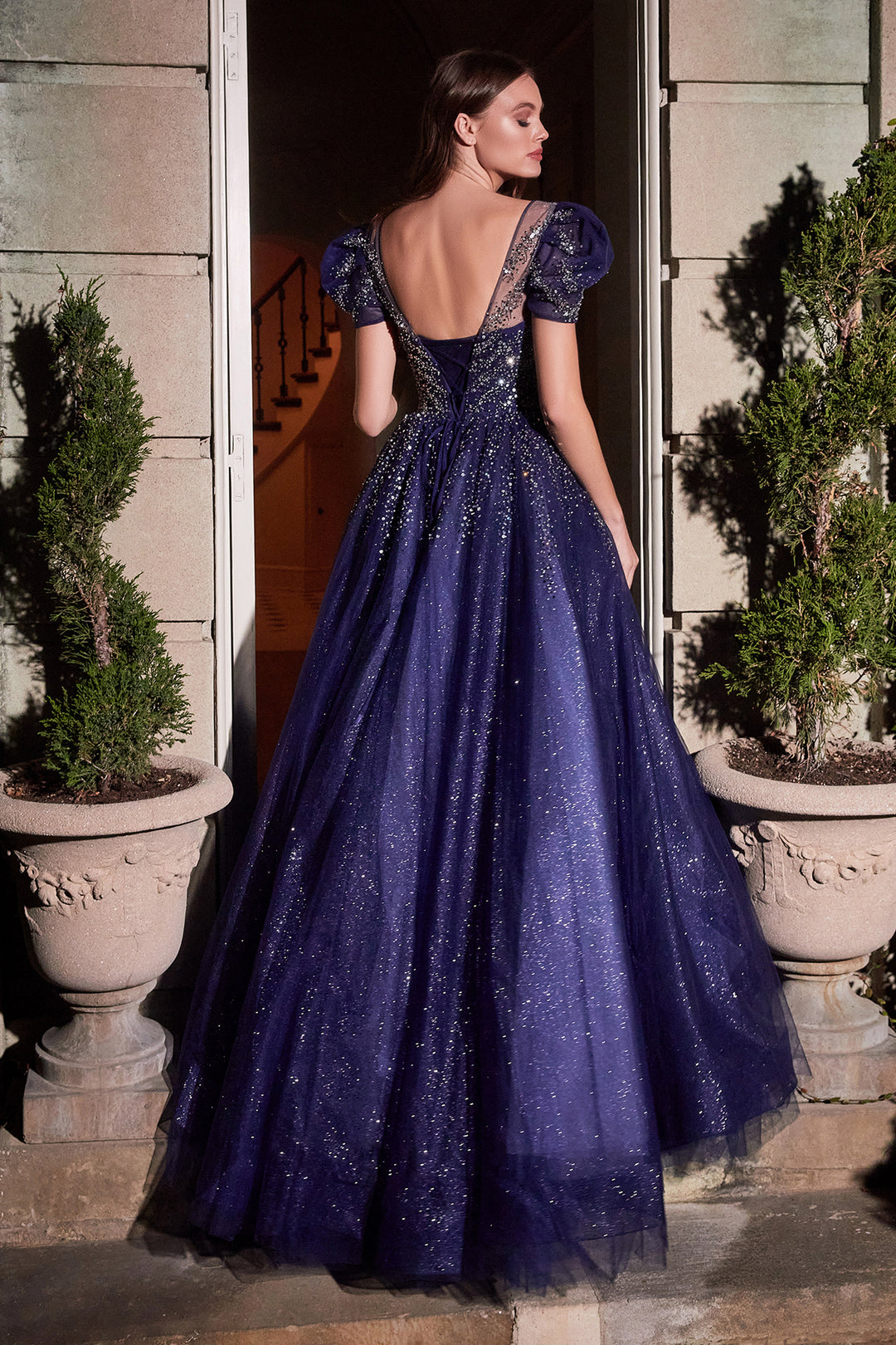 CINDERELLA DIVINE  B702 Beaded Tulle Ball Gown