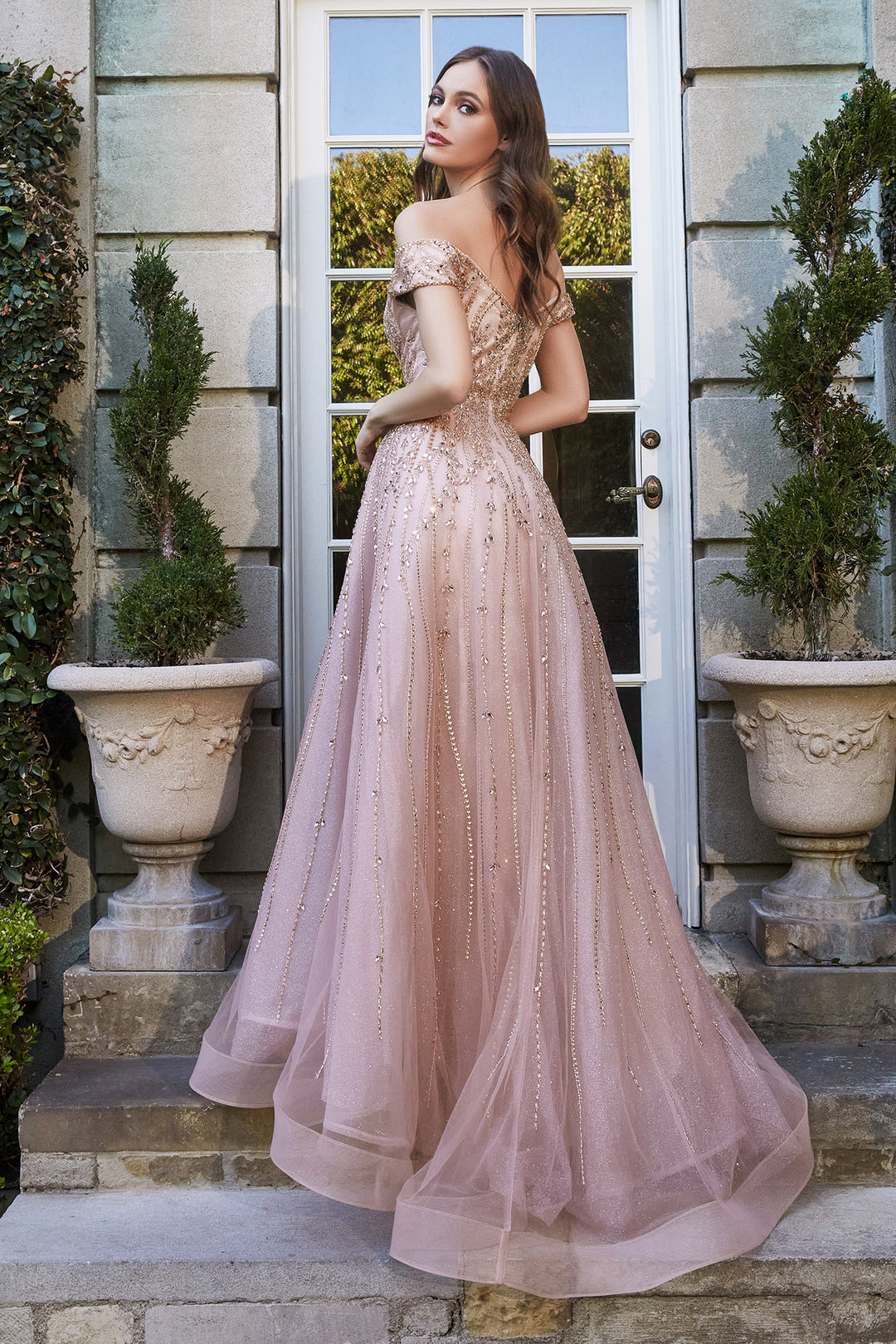 CINDERELLA DIVINE B715 Embellished Off-Shoulder Bridal Gown