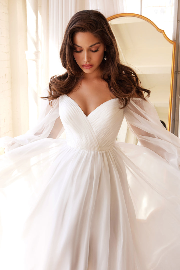 CINDERELLA DIVINE CD243W Sweetheart A-Line Chiffon Bridal Gown