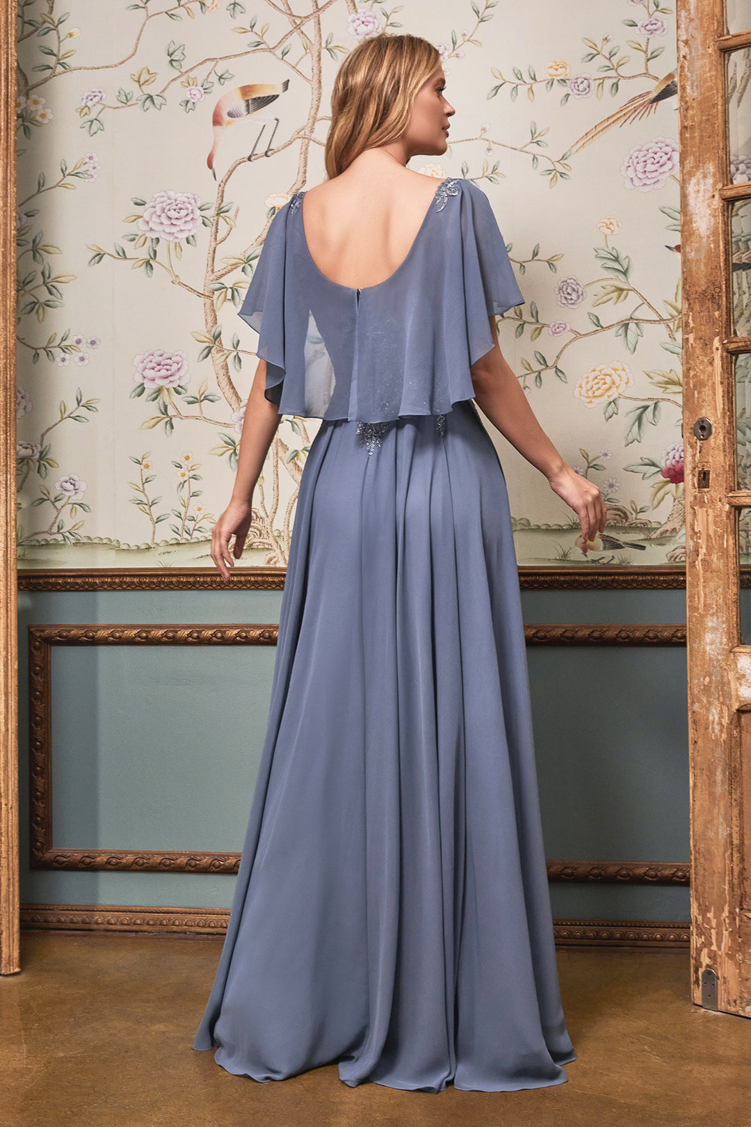 CINDERELLA DIVINE HT101 A-Line Chiffon Dress with Caplet