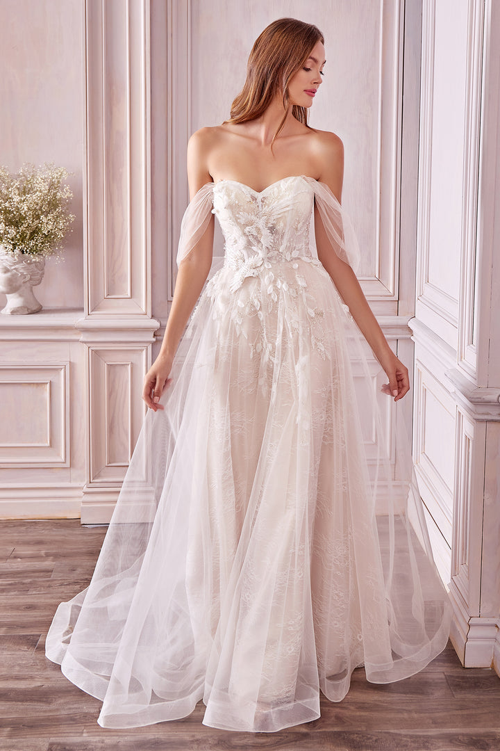 CINDERELLA DIVINE A0822 Off-Shoulder A-Line Bridal Gown