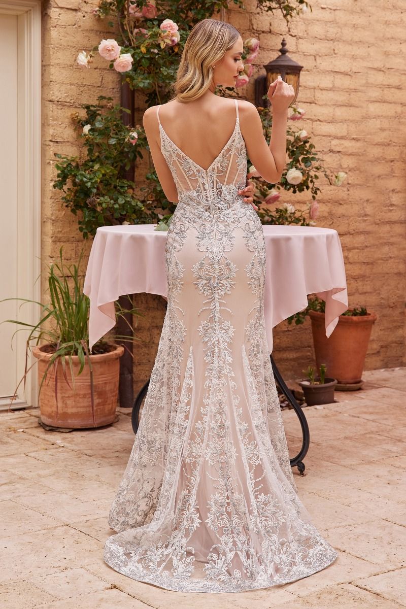 CINDERELLA DIVINE J859W Flare Embellished Fitted Wedding Gown