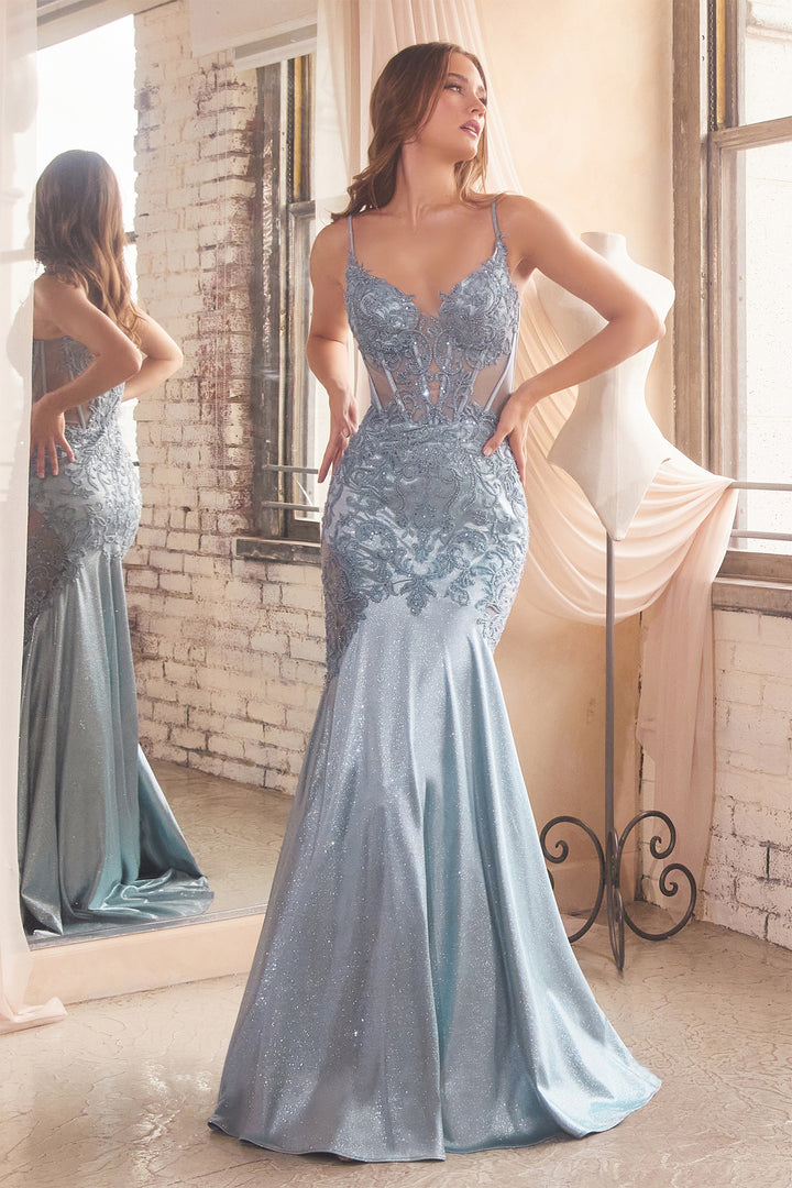 CINDERELLA DIVINE CDS470 Glitter Mermaid Dress with Corset