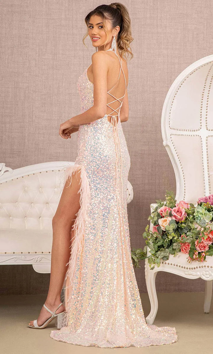 GLS BY GLORIA GL3131 Scoop Neck Sequin Prom Gown