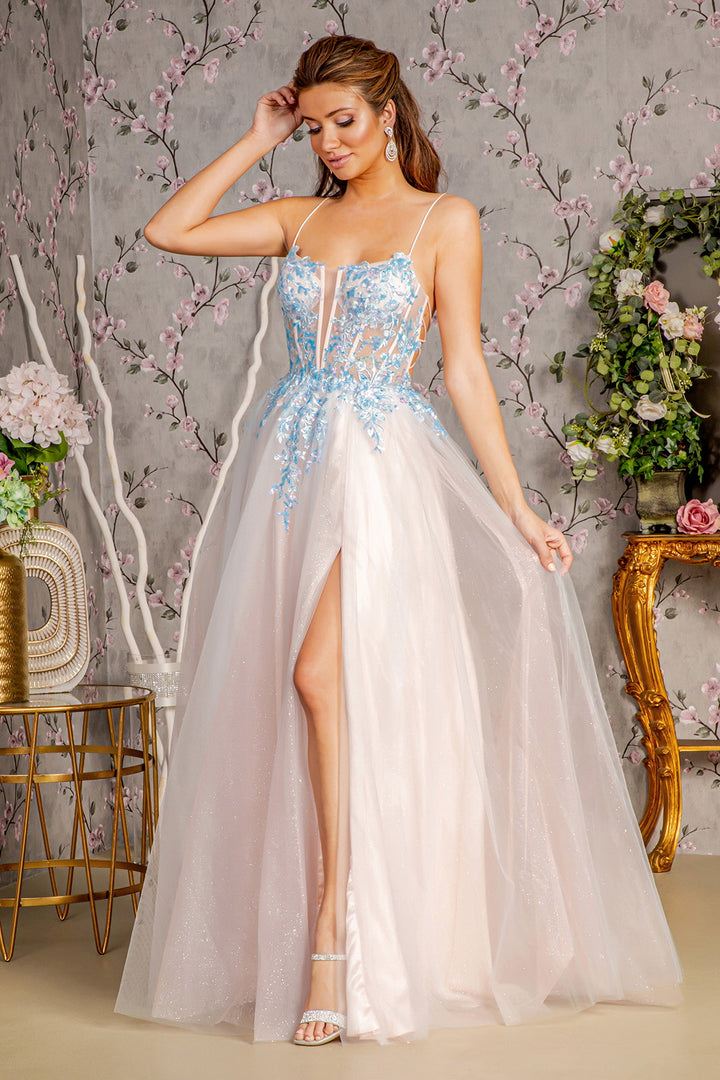 GLS BY GLORIA GL3251 Embroidered Sleeveless Prom Gown