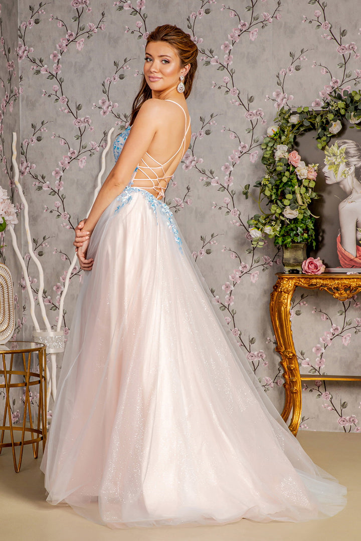 GLS BY GLORIA GL3251 Embroidered Sleeveless Prom Gown