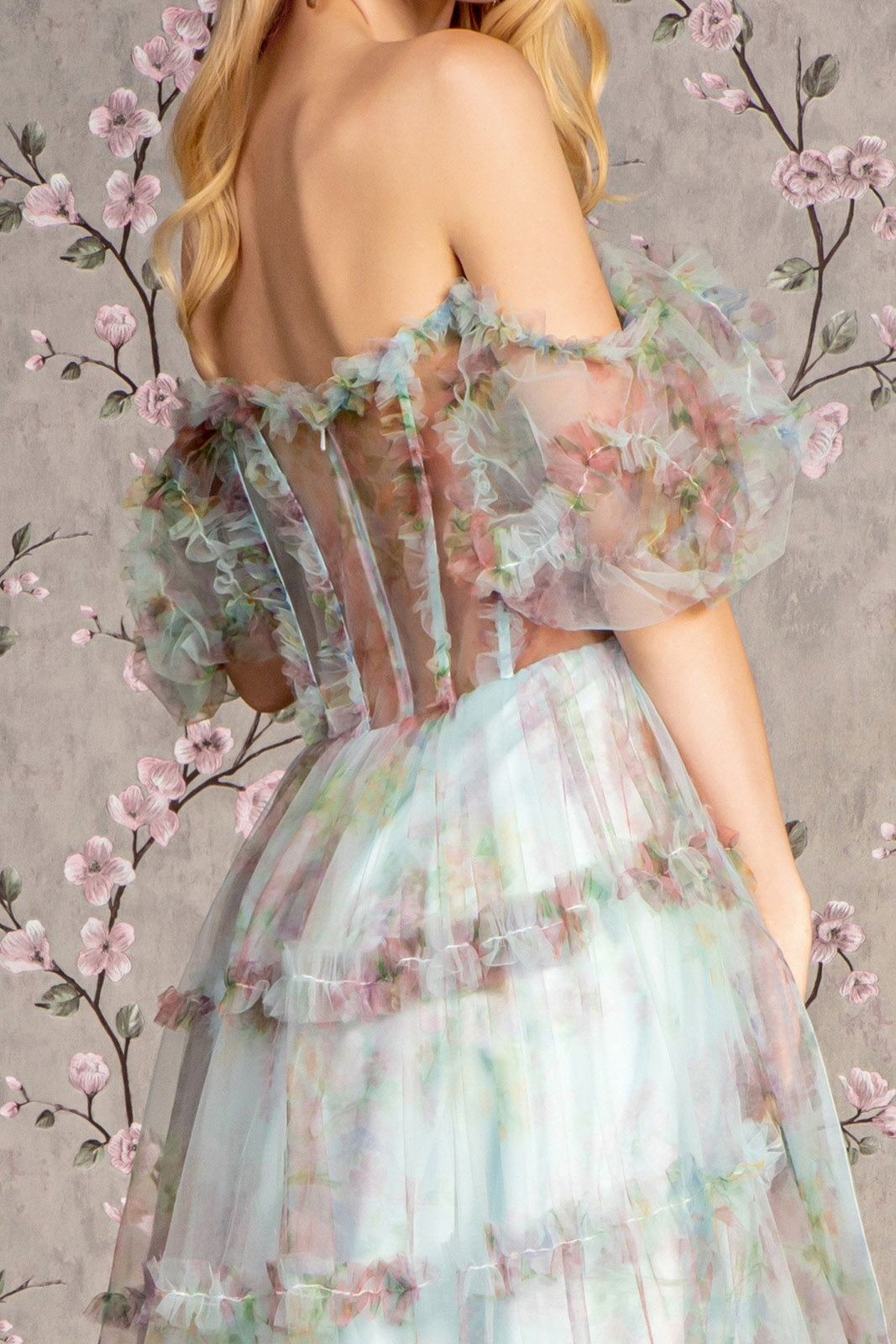 GLS BY GLORIA GL3394 Ruffle Off-Shoulder Prom Dress