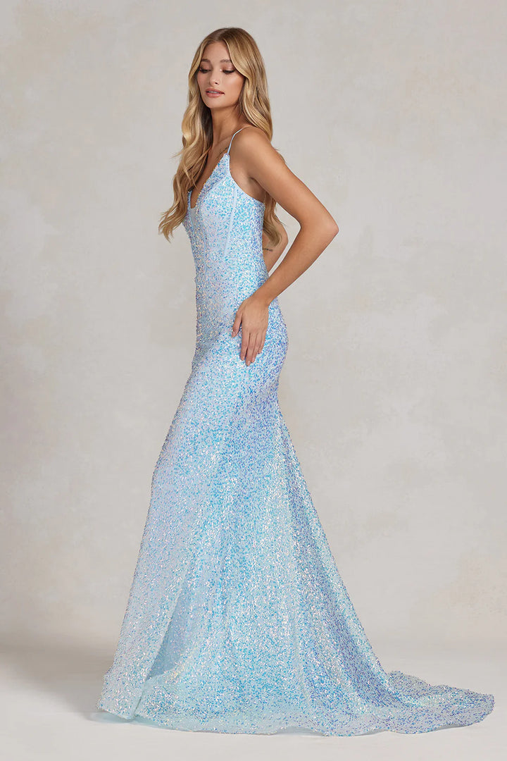 NOX ANABEL C1094 Long Fitted Sequin Mermaid Prom Dress