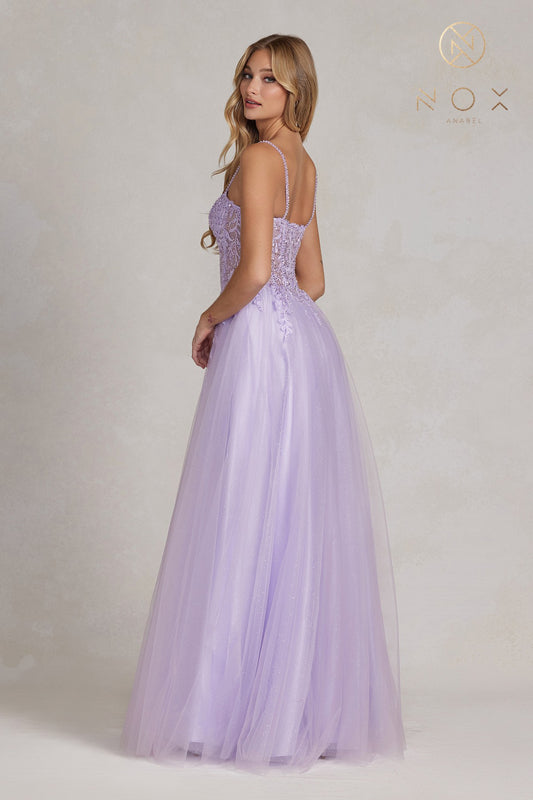 NOX ANABEL F1087 Embroidered Sweetheart Tulle Gown