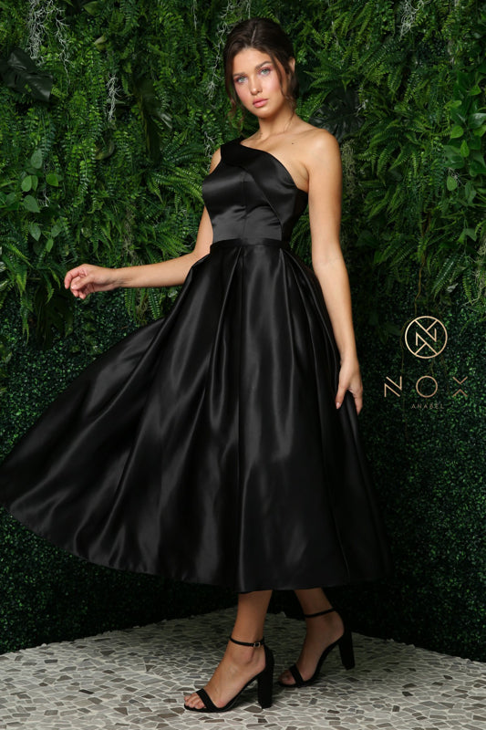 NOX ANABEL JE931 - One Shoulder Tea Length Formal Dress