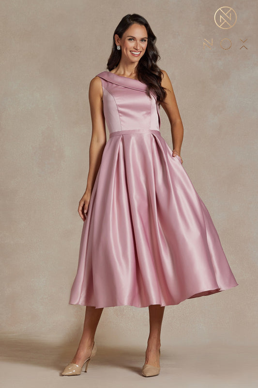 NOX ANABEL JE931 - One Shoulder Tea Length Formal Dress