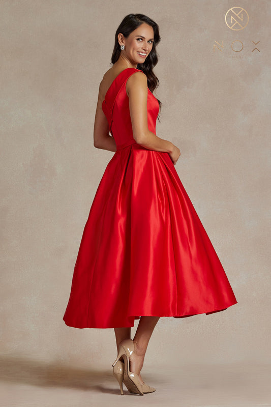 NOX ANABEL JE931 - One Shoulder Tea Length Formal Dress