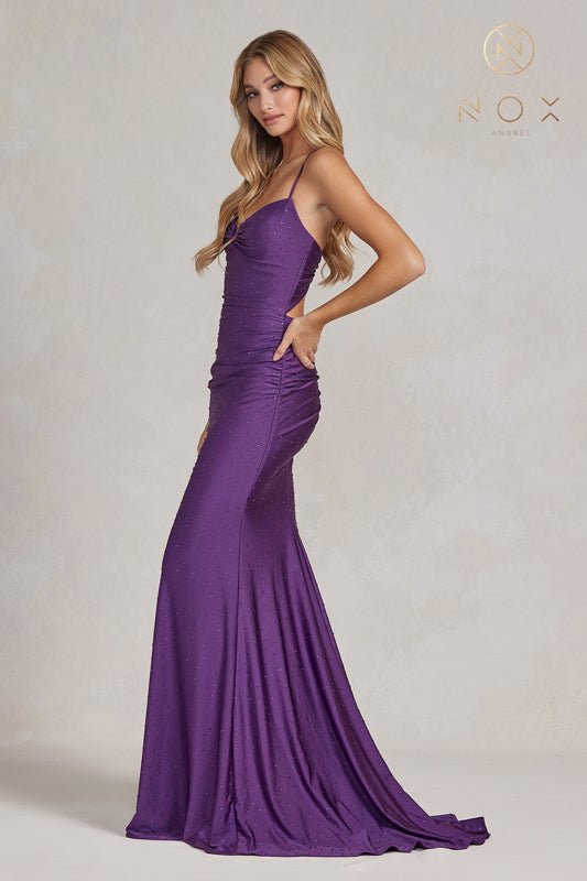 NOX ANABEL K1123 Beaded Mermaid Evening Gown