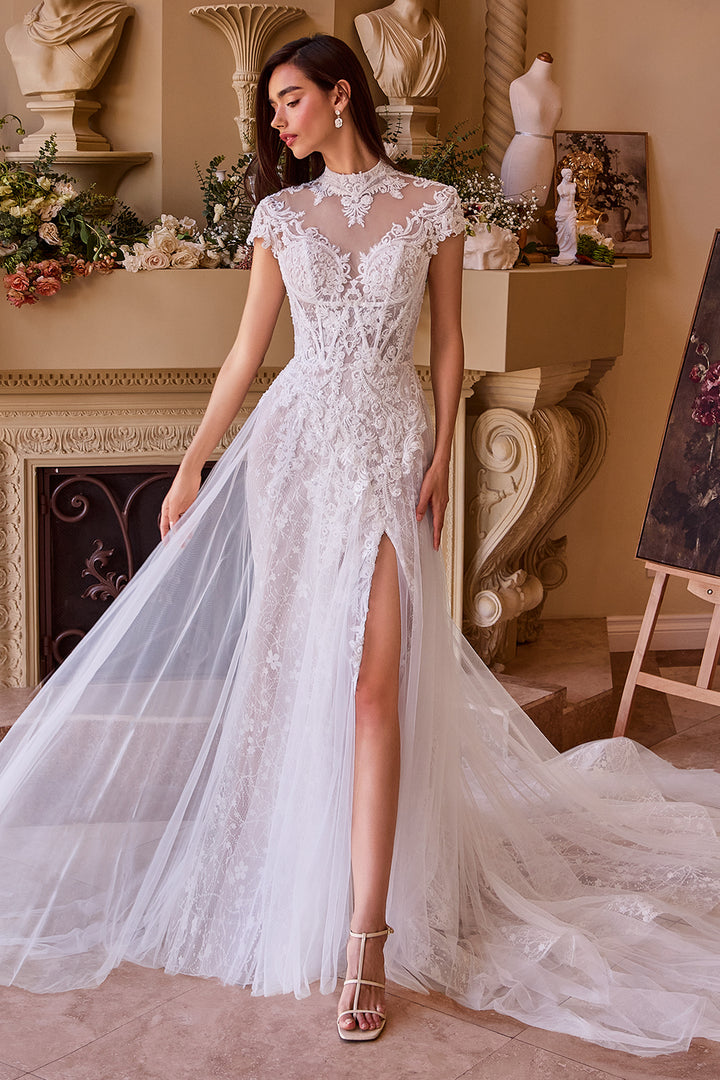 ANDREA & LEO WL035 Lace & Tulle Short Sleeve Wedding Gown