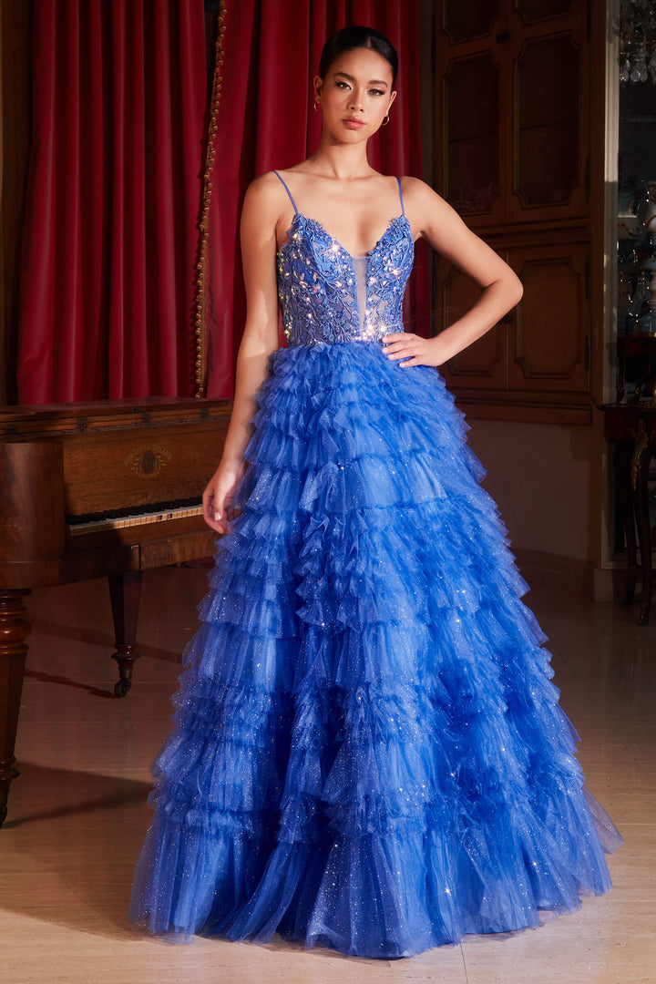 CINDERELLA DIVINE C152 Ruffled Layered Ball Gown