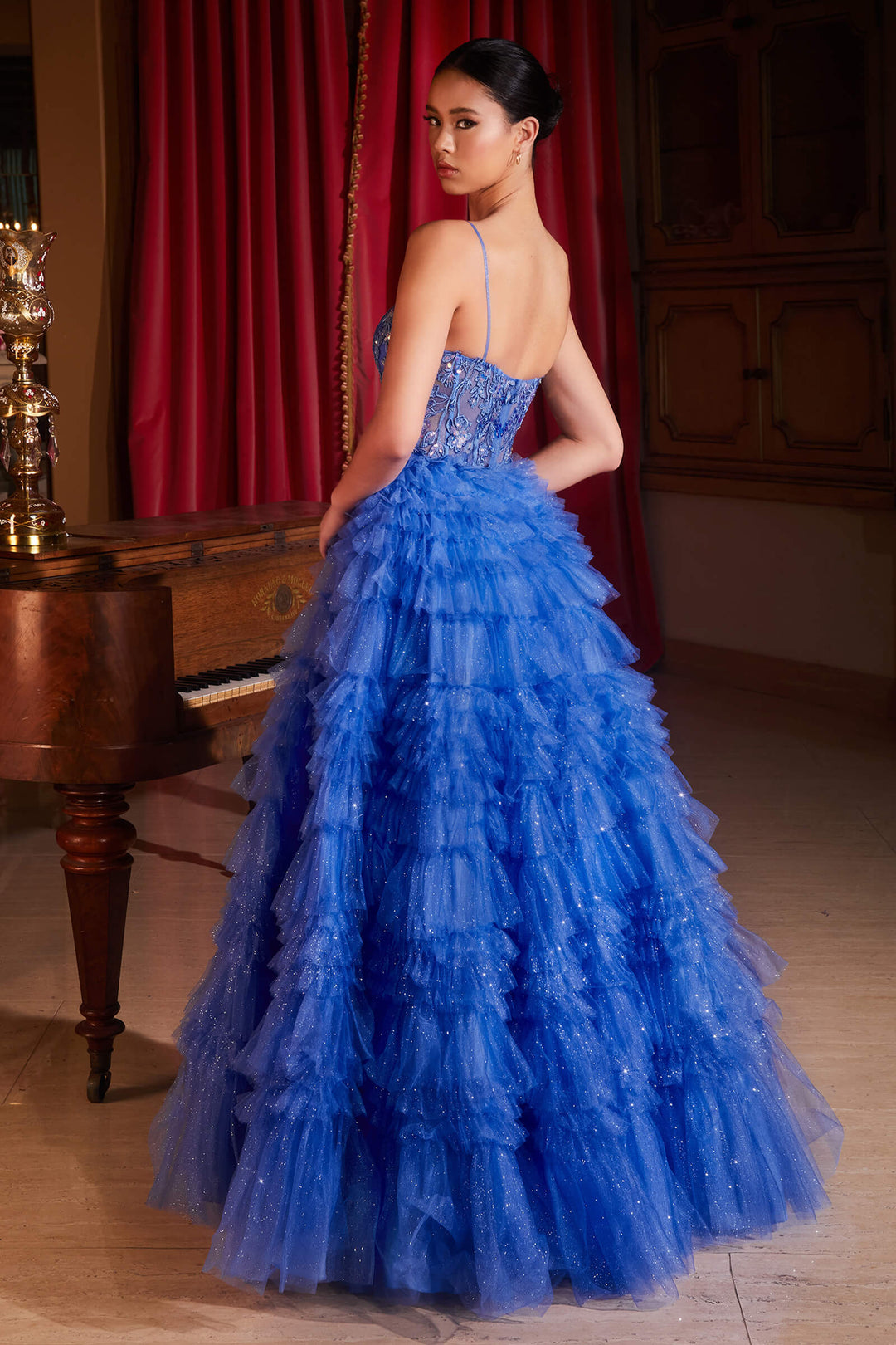 CINDERELLA DIVINE C152 Ruffled Layered Ball Gown