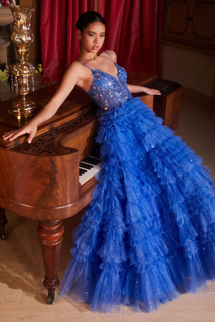 CINDERELLA DIVINE C152 Ruffled Layered Ball Gown